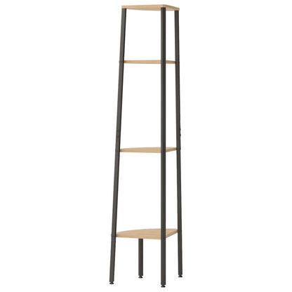 vidaXL 4-stöckiges Eckregal Hellbraun und Schwarz 45,5 x 31,5 x 150 cm