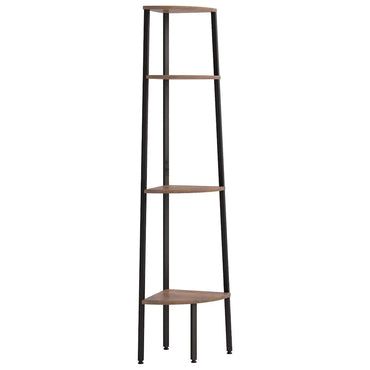 vidaXL 4-stöckiges Eckregal Dunkelbraun und Schwarz 45,5 x 31,5 x 150 cm