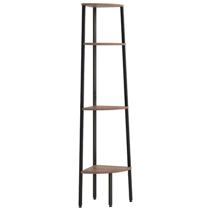 vidaXL 4-stöckiges Eckregal Dunkelbraun und Schwarz 45,5 x 31,5 x 150 cm