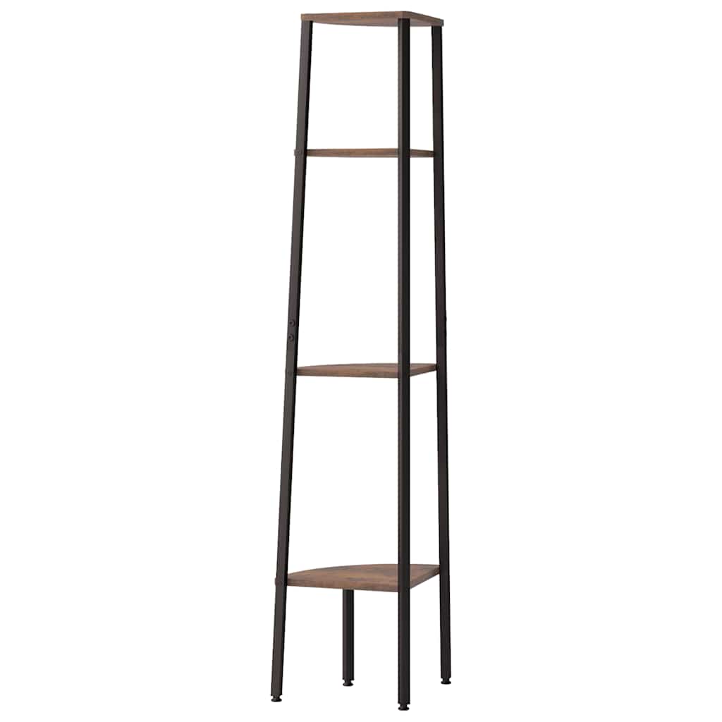 vidaXL 4-stöckiges Eckregal Dunkelbraun und Schwarz 45,5 x 31,5 x 150 cm
