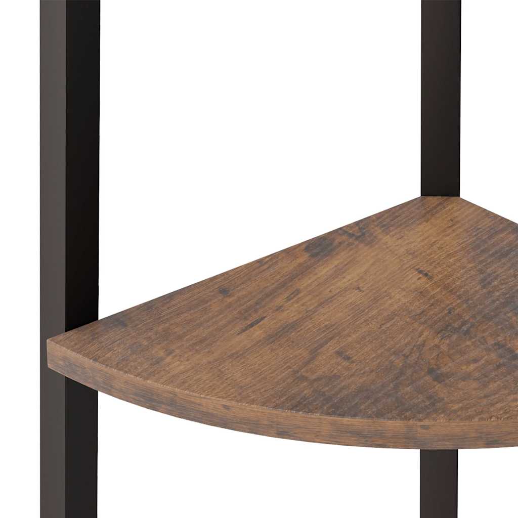 vidaXL 4-stöckiges Eckregal Dunkelbraun und Schwarz 45,5 x 31,5 x 150 cm