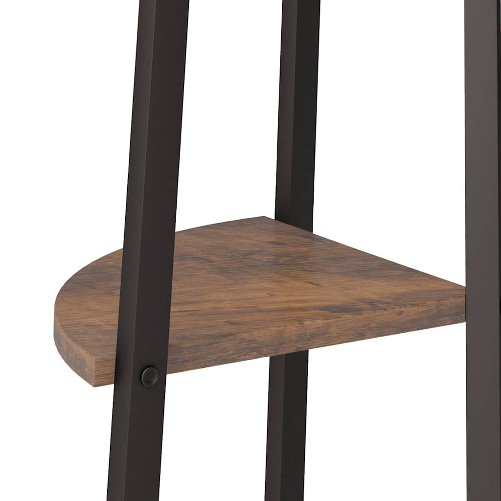 vidaXL 4-stöckiges Eckregal Dunkelbraun und Schwarz 45,5 x 31,5 x 150 cm
