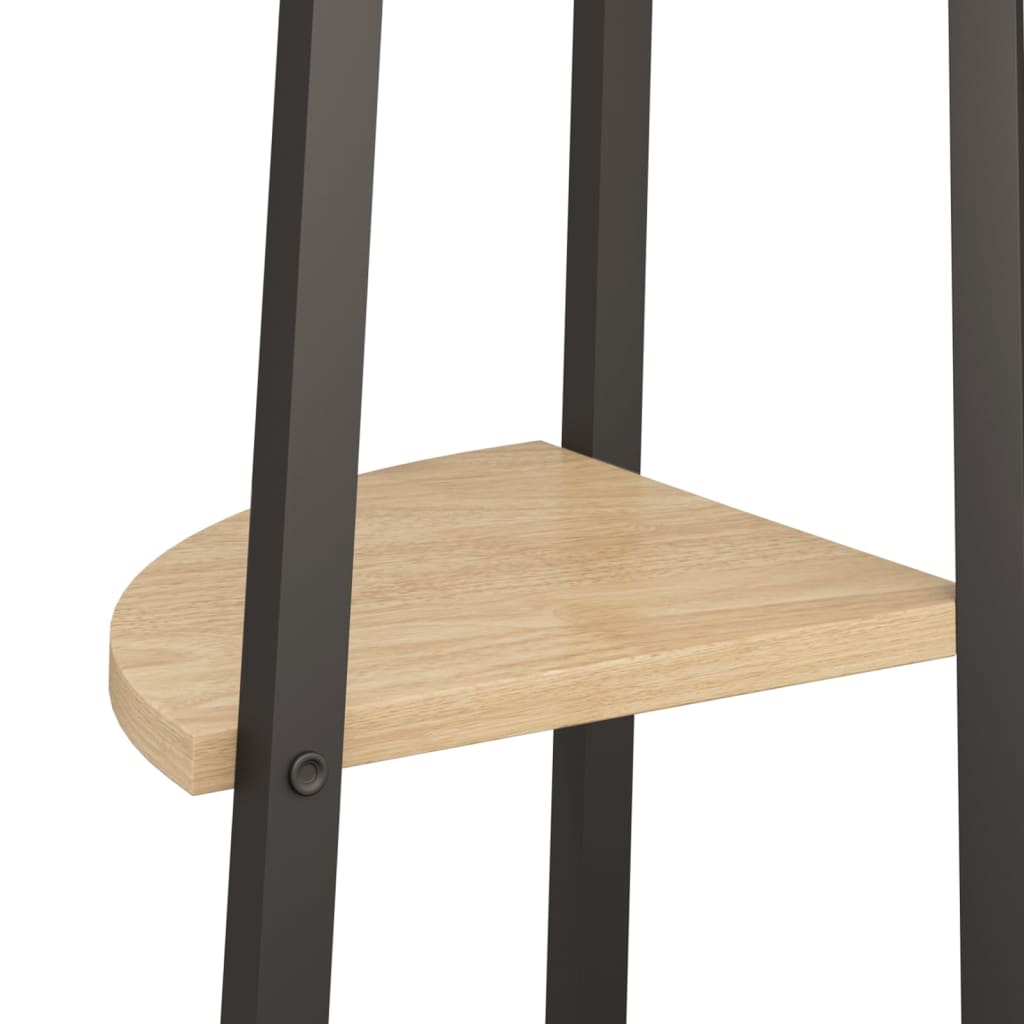 vidaXL Eckregal mit 5 Böden Hellbraun und Schwarz 45,5x31,5x180 cm