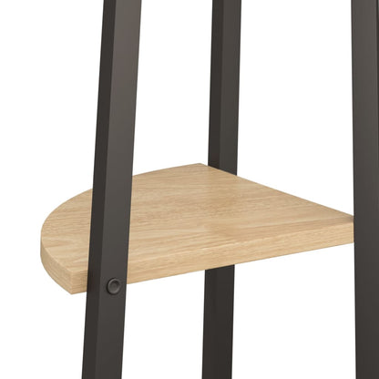 vidaXL Eckregal mit 5 Böden Hellbraun und Schwarz 45,5x31,5x180 cm
