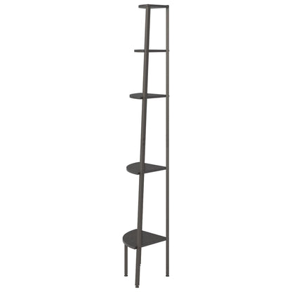 vidaXL Étagère d'angle à 5 niveaux Noir 45,5x31,5x180 cm