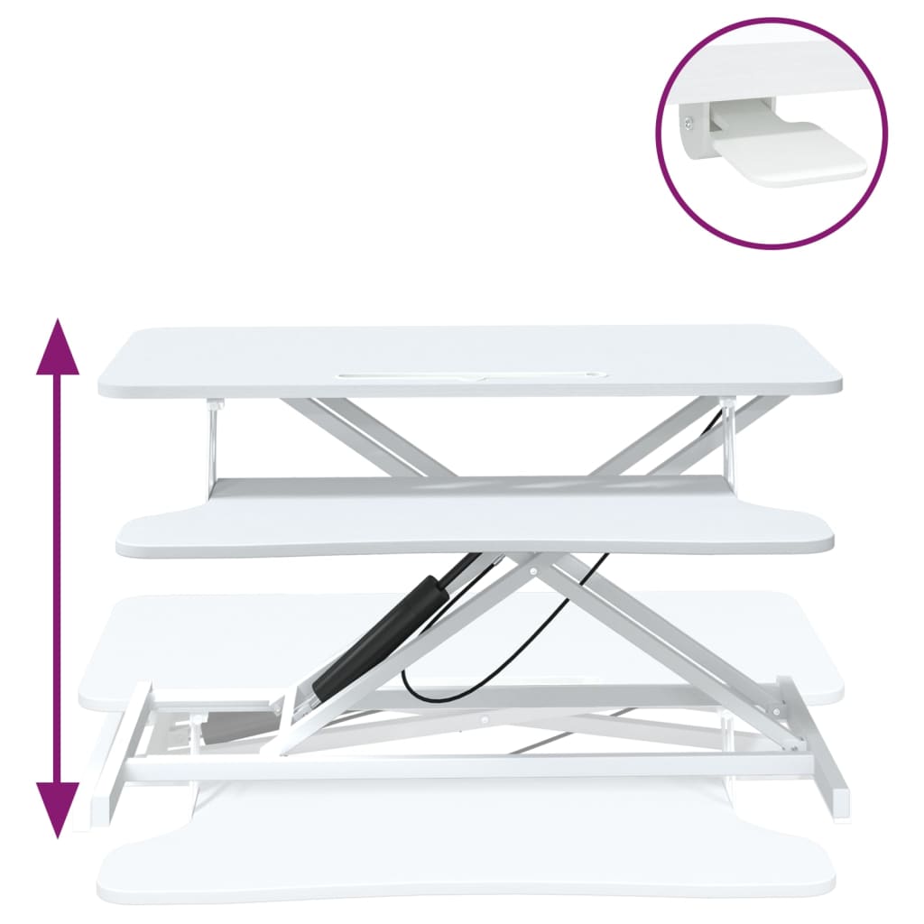 vidaXL Poste de travail réglable 90x40x(13-50) cm Acier Bois d'ingénierie