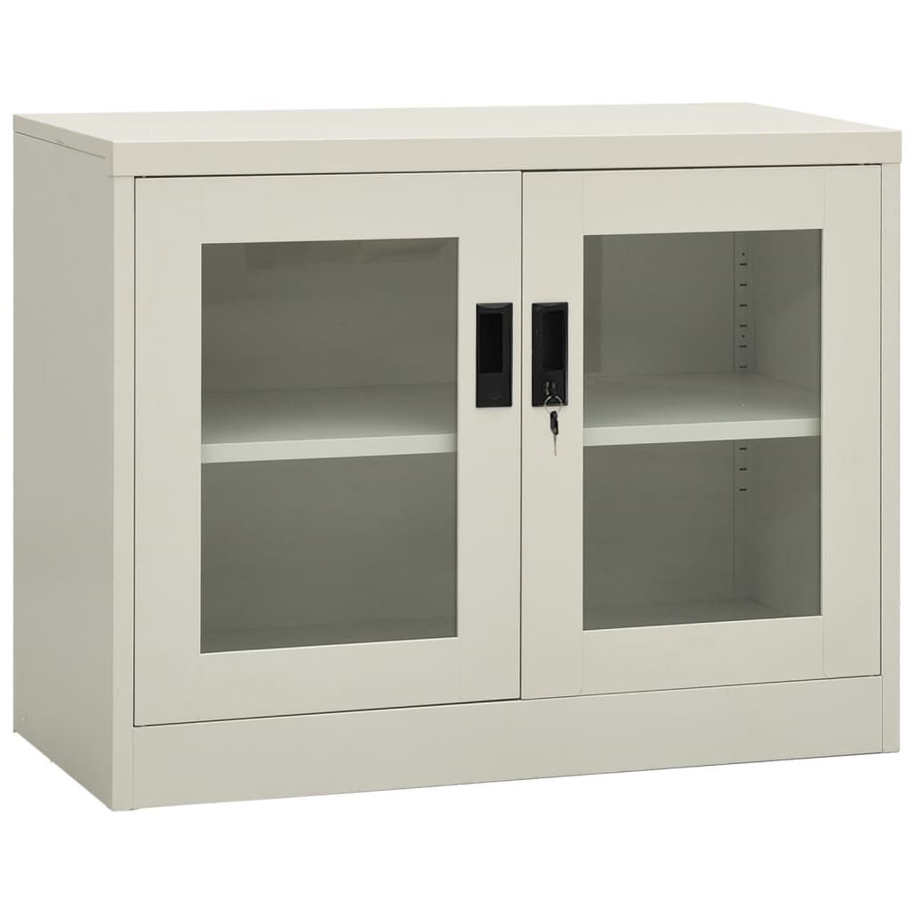 vidaXL Armoire de bureau gris clair 90x40x70 cm Acier