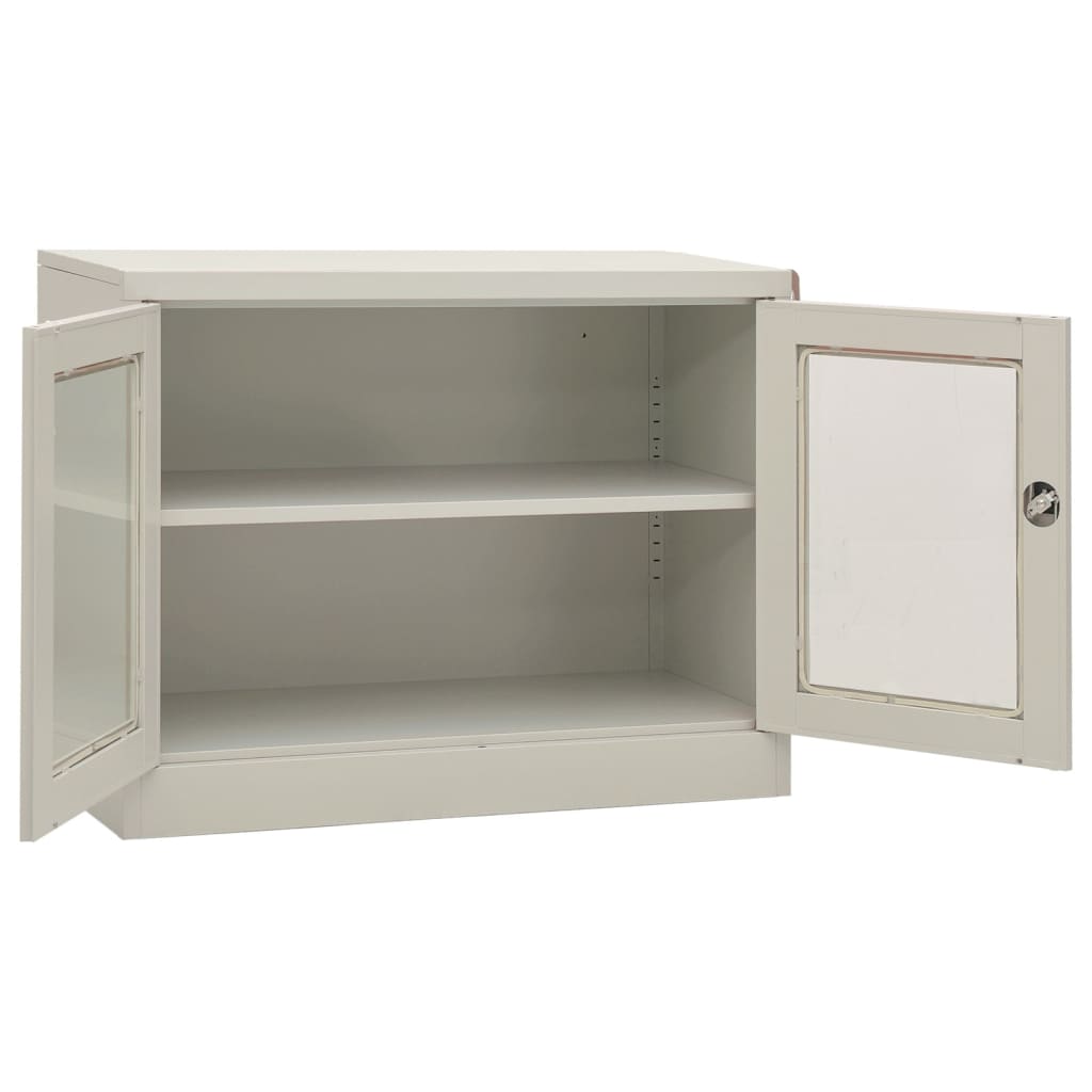 vidaXL Armoire de bureau gris clair 90x40x70 cm Acier