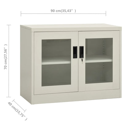 vidaXL Armoire de bureau gris clair 90x40x70 cm Acier