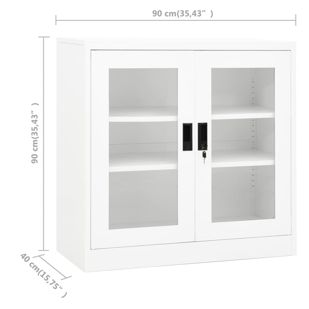 vidaXL Armoire de bureau blanche 90x40x90 cm acier