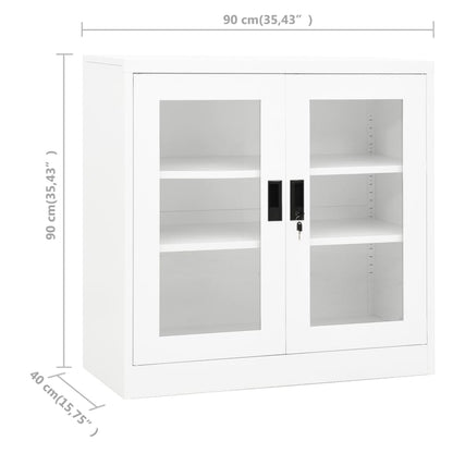 vidaXL Armoire de bureau blanche 90x40x90 cm acier