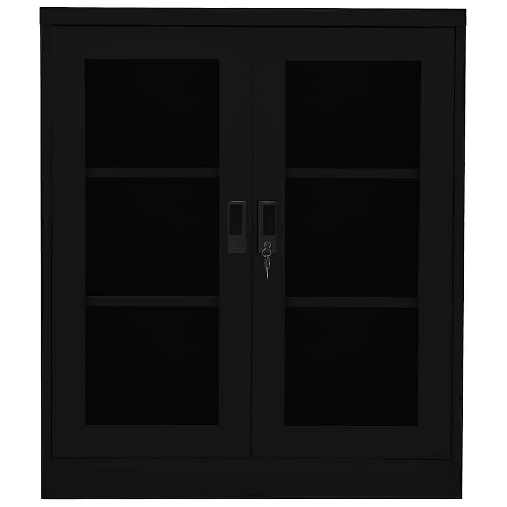 vidaXL Büroschrank Schwarz 90x40x105 cm Stahl