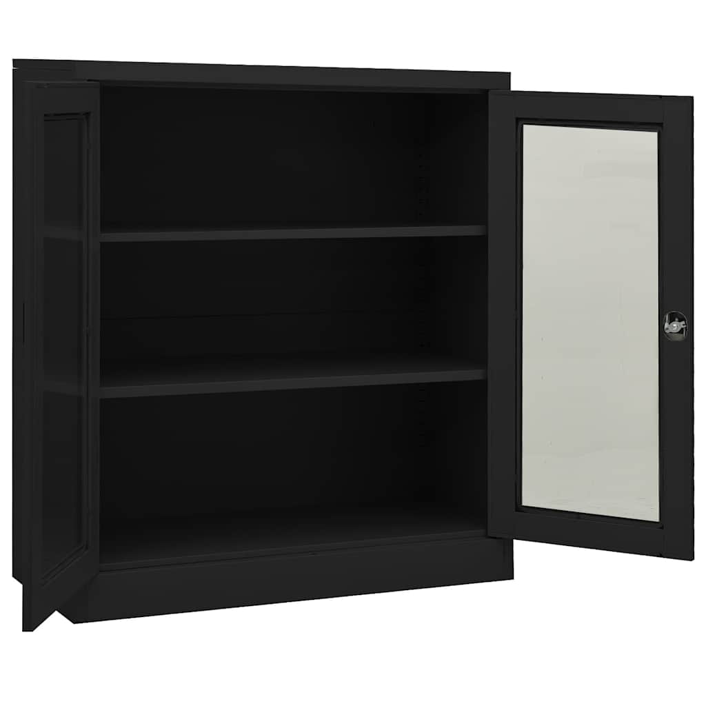 vidaXL Büroschrank Anthrazit 90x40x105 cm Stahl