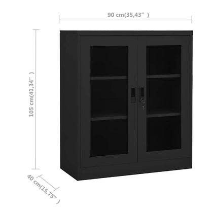 vidaXL Büroschrank Anthrazit 90x40x105 cm Stahl