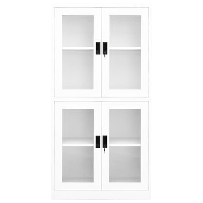 vidaXL Büroschrank Weiß 90x40x180 cm Stahl und Hartglas