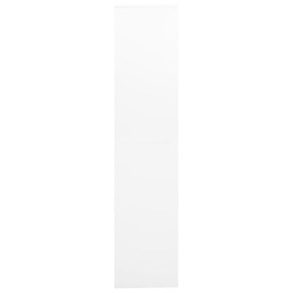 vidaXL Büroschrank Weiß 90x40x180 cm Stahl und Hartglas