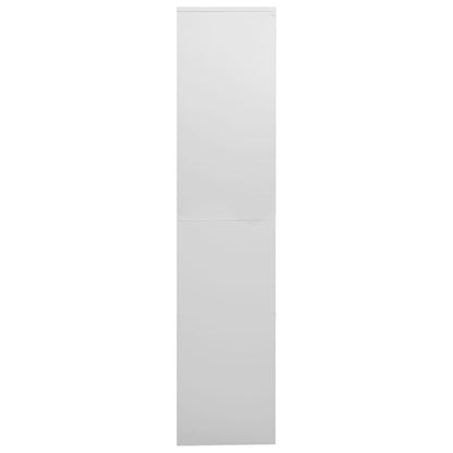 vidaXL Armoire de bureau gris clair 90x40x180 cm acier et verre trempé