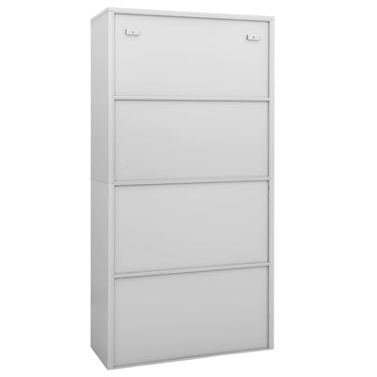 vidaXL Armoire de bureau gris clair 90x40x180 cm acier et verre trempé