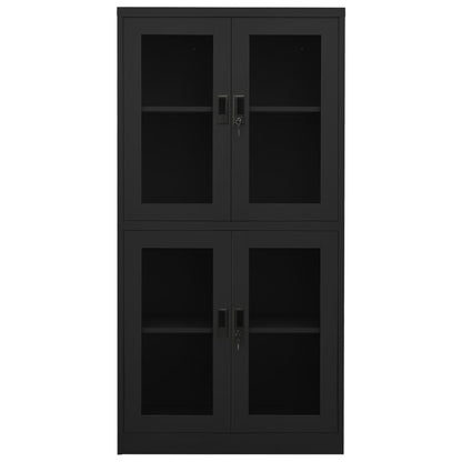 vidaXL Büroschrank Anthrazit 90x40x180 cm Stahl und Hartglas