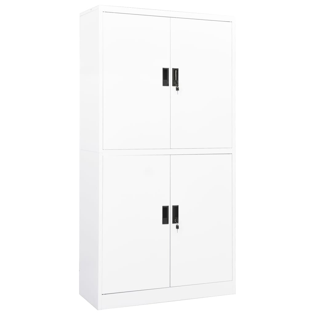 vidaXL Büroschrank Weiß 90x40x180 cm Stahl