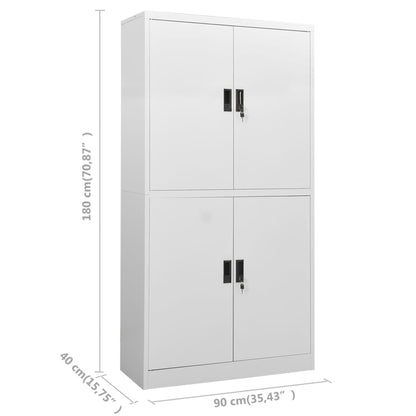 vidaXL Büroschrank Hellgrau 90x40x180 cm Stahl