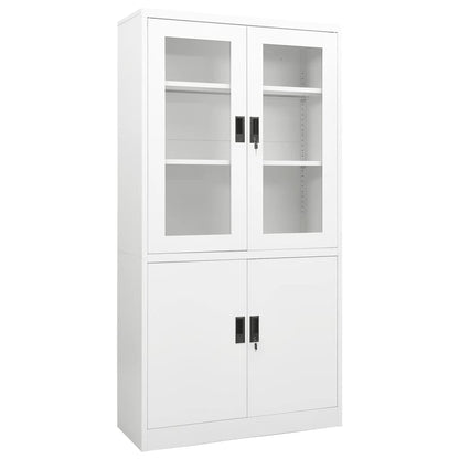 vidaXL Büroschrank Weiß 90x40x180 cm Stahl