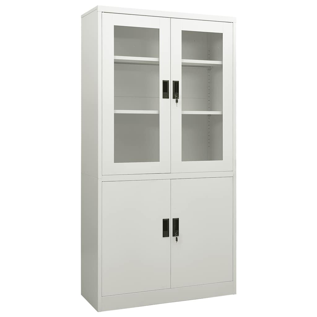 vidaXL Armoire de bureau gris clair 90x40x180 cm acier
