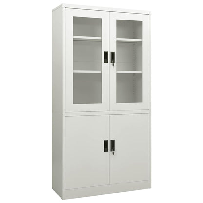 vidaXL Armoire de bureau gris clair 90x40x180 cm acier