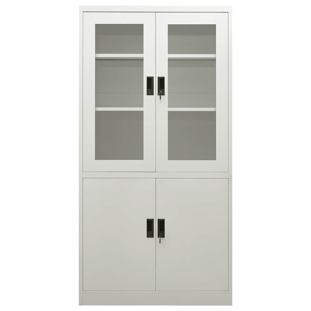 vidaXL Armoire de bureau gris clair 90x40x180 cm acier