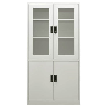 vidaXL Armoire de bureau gris clair 90x40x180 cm acier