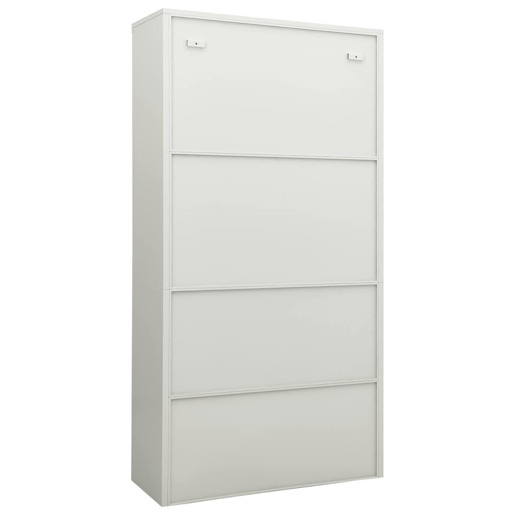 vidaXL Armoire de bureau gris clair 90x40x180 cm acier