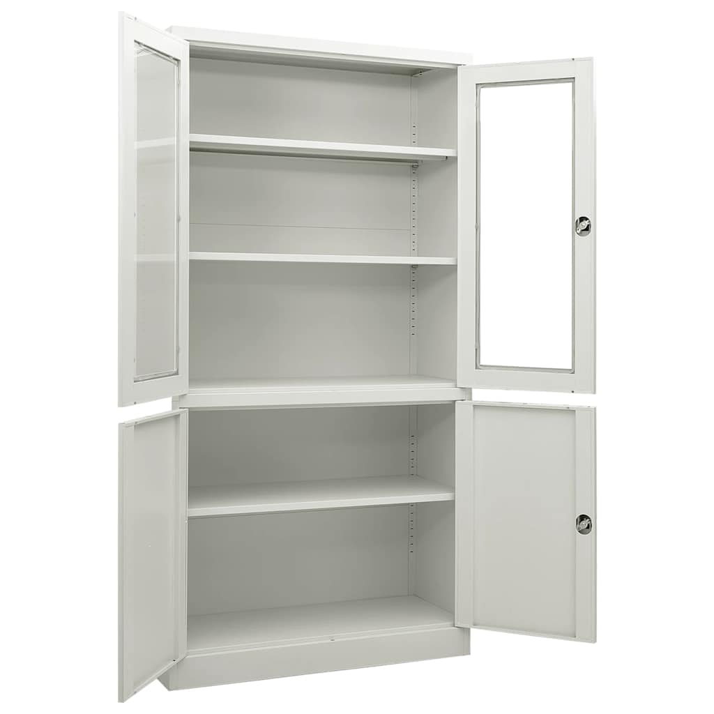 vidaXL Armoire de bureau gris clair 90x40x180 cm acier