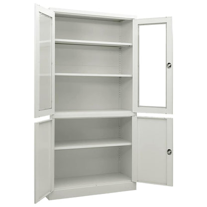vidaXL Armoire de bureau gris clair 90x40x180 cm acier
