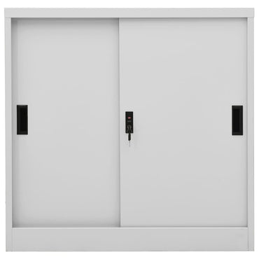 vidaXL Büroschrank mit Schiebetür Hellgrau 90x40x90 cm Stahl
