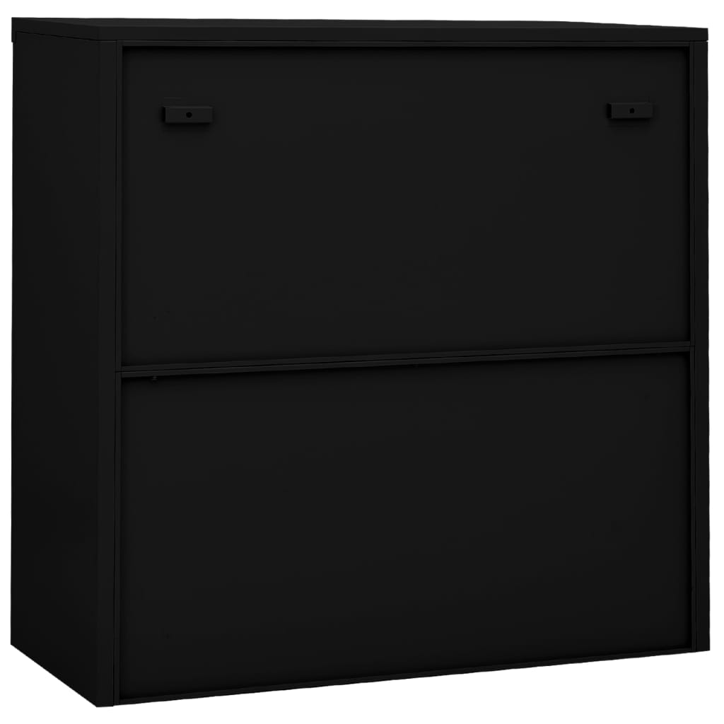vidaXL Büroschrank mit Schiebetür Schwarz 90x40x90 cm Stahl