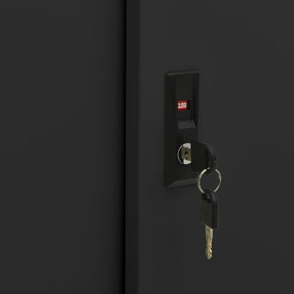 vidaXL Büroschrank mit Schiebetür Schwarz 90x40x90 cm Stahl