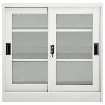 vidaXL Schrank mit Schiebetür Hellgrau 90x40x90 cm Stahl