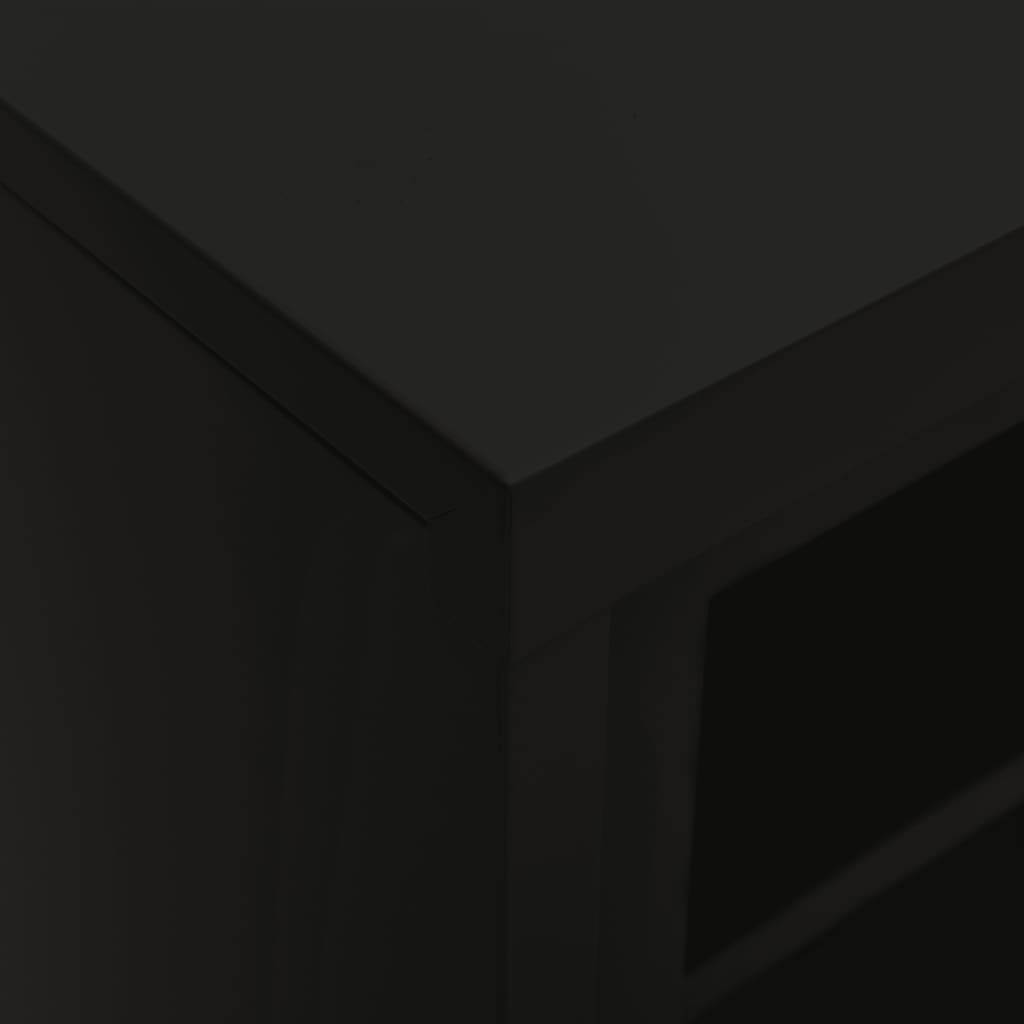 vidaXL Schrank mit Schiebetür Schwarz 90x40x90 cm Stahl