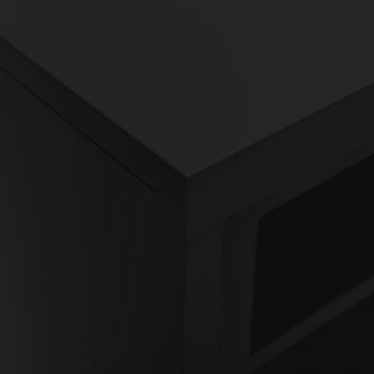 vidaXL Schrank mit Schiebetür Schwarz 90x40x90 cm Stahl