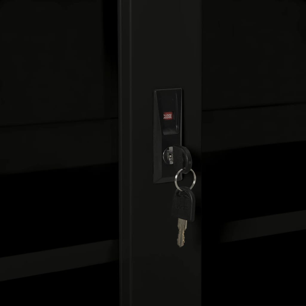 vidaXL Schrank mit Schiebetür Schwarz 90x40x90 cm Stahl