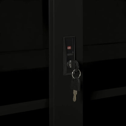 vidaXL Schrank mit Schiebetür Schwarz 90x40x90 cm Stahl