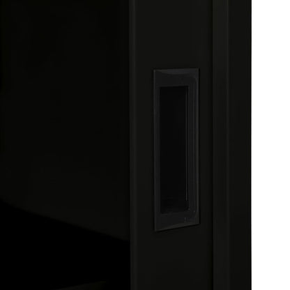 vidaXL Schrank mit Schiebetür Schwarz 90x40x90 cm Stahl