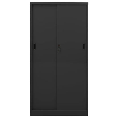 vidaXL Büroschrank mit Schiebetür Anthrazit 90x40x180 cm Stahl