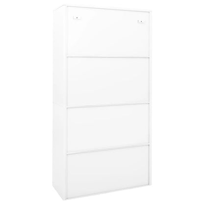 vidaXL Armoire de bureau à portes coulissantes Blanc 90x40x180 cm Acier