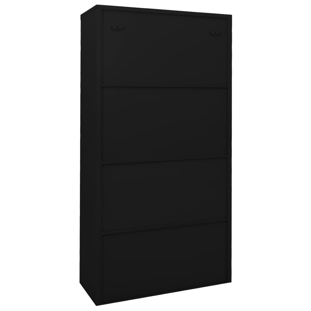 vidaXL Armoire de bureau à porte coulissante noir 90x40x180 cm acier
