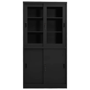 vidaXL Armoire de bureau à portes coulissantes Anthracite 90x40x180 cm Acier
