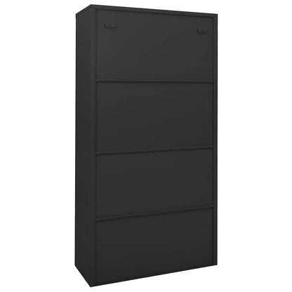 vidaXL Armoire de bureau à portes coulissantes Anthracite 90x40x180 cm Acier
