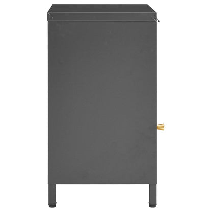 vidaXL Table de chevet Anthracite 40x30x54,5 cm Acier et verre