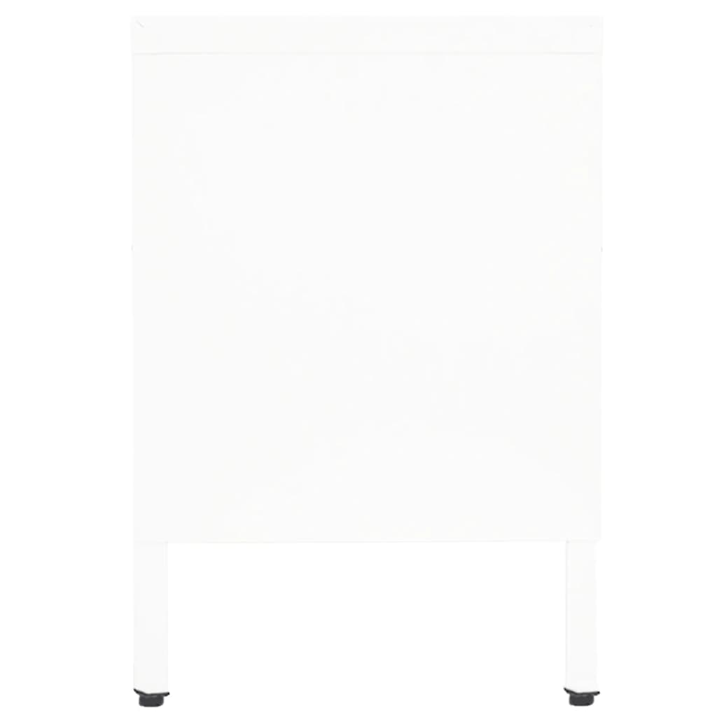 vidaXL Meuble TV Blanc 90x30x44 cm Acier et Verre