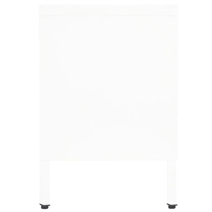 vidaXL Meuble TV Blanc 90x30x44 cm Acier et Verre